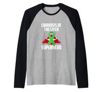 Cirrhosis of The Liver Superhero Teal Ribbon Raglan Baseball Tee