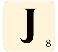 Cirrus Individual Letter Coaster - J - Scrabble Tile Inspired Design - Monogram Personalised (Plastic, Dishwasher Safe: No, Care Instructions: Dry Clean Only)