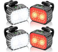 CIRYCASE Bike Lights Front and Back, Super Bright Bicycle Lights USB Rechargeable, IPX6 Waterproof Bike Light Set for Night Riding/Camping/Backpack, 8+12 Lighting Modes, Longer Battery Life