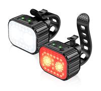 CIRYCASE Bike Lights Front and Back, Super Bright Bicycle Lights USB Rechargeable, IPX6 Waterproof Bike Light Set for Night Riding/Camping/Backpack, 8+12 Lighting Modes, Longer Battery Life