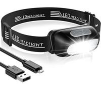 CIRYCASE Head Torch, Ultra-Light Rechargeable LED Headlamp with White Red Light, IPX4 Waterproof & 5 Modes Adjustable Hands Free Torche for Adults & Kids, 200 Lumen Headlight for Camping, Cycling