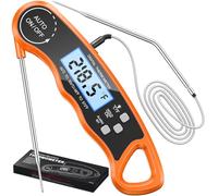 CIRYCASE Meat Thermometer with Dual Probes, Instant Read Digital Food Thermometer, Backlight & Calibration, Hold Function & Magnet Kitchen Cooking Temperature Probe for BBQ, Jam, Air Fryer, Beef, Milk