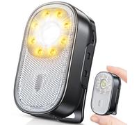 CIRYCASE Running Light for Runners, 10 Modes Mini Clip on Torch with Spot & Flood Light, Rechargeable & IP65 Waterproof LED Flashlight, Portable Body Torch for Walking Dog, Hiking, Camping, Emergency