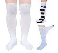 CIRZUEX 2 Pairs Replacement Sock for Air cast Walking Boot Walker Brace - Air Cam Walkers Fracture Boot Orthopedics Socks Cast Boot Sock 2 Pairs, 2 Pairs(white), One Size
