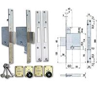 CISA 1.57020.60.0 Replacement Lock Galvanised of BORJAS. 4 laps with Lever 57020 Front 25 Input 60