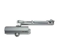 CISA 604 Series - Door Closer with Stop 16047103097 - Door Closer with Adjustable Closing Speed - Aluminium Grey Finish - for Doors Max 80 kg