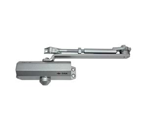 CISA 604 Series - Door Closer with Stop 16047103097 - Door Closer with Adjustable Closing Speed - Aluminium Grey Finish - for Doors Max 80 kg