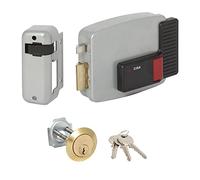 Cisa Electric Gate Lock, Left Hand, Verniciato Grigio Alluminio