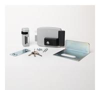 CISA - Electric Lock to Apply 111721502N7 - CISA Electric Lock with Internal Key - External Electric Gate Lock Entry 50 Adjustable - Left Hand - Aluminium Grey Finish