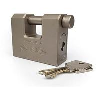 CISA Heavy Duty Steel Padlock, 66mm Hardened Container Securing Lock with Anti-Corrosion Nickel Plating, 2 Keys Included (Keyed to Differ)