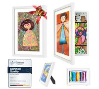 Ciscle Kids Art Frames, 2 Pack A4 Fillable Front Opening Photo Frames, Display Frames for Kids Artwork for 150 Pictures, Ideal for Children's Drawings, Kids Art Projects, School, Home or Office(White)