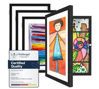 Ciscle Kids Art Frames, 4 Pack A4 Fillable Front Opening Photo Frames, Display Frames for Kids Artwork for 150 Pictures, Ideal for Children's Drawings, Kids Art Projects, School, Home or Office(Black)