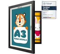 Ciscle Kids Art Frames - A3 Fillable Front Opening Photo Frames for 100 Pictures, Ideal for Children's Drawings, School, Home or Office (Black)