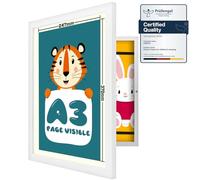 Ciscle Kids Art Frames - A3 Fillable Front Opening Photo Frames for 100 Pictures, Ideal for Children's Drawings, School, Home or Office (White)