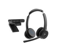 Cisco Bundle - Headset 722, Wireless Dual On-Ear Bluetooth Headphones, Webex Button, packaged with the Desk Camera 1080p, Carbon Black, 1-Year Limited Liability Warranty (BUN-722+CAMD-C-WW)