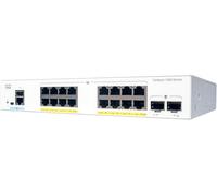 Cisco Catalyst 1000-16P-2G-L Network Switch, 16 Gigabit Ethernet (GbE) PoE+ Ports, 120W PoE Budget, two 1 G SFP Uplink Ports, Fanless Operation, Enhanced Limited (C1000-16P-2G-L) grey