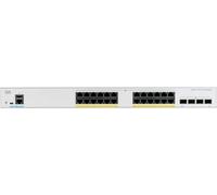 Cisco Catalyst 1000-24P-4X-L Network Switch, 24 Gigabit Ethernet (GbE) PoE+ Ports, 195W PoE Budget, four 10 G SFP+ Uplink Ports, Fanless Operation, Enhanced Limited (C1000-24P-4X-L) grey