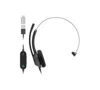 Cisco Headset 321 USB-C, Wired Single On-Ear Headphones, Webex Controller with USB-C, Carbon Black, 2-Year Limited Liability Warranty (HS-W-321-C-USBC)