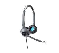 Cisco Headset 522, Wired Dual On-Ear 3.5 mm Headset with USB-C Adapter, Charcoal, 2-Year Limited Liability Warranty (CP-HS-W-522-USBC)