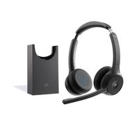 Cisco Headset 722 Wireless Bluetooth Headset Dual On-Ear USB-A Adapter Stand Cas