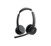 Cisco Headset 722Q, Wireless Dual On-Ear Bluetooth Headphones, Microsoft Teams Button, USB-A HD Bluetooth Adapter, Soft Case, Carbon Black, 1-Year Limited Liability Warranty (HS-WL-721Q-BUNA-C)