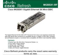 Cisco MGBT1 - GIGABIT 1000BASE-T RJ45 - SFP TRANSCEIVER F/ SR2024/SR224G IN