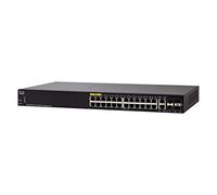 Cisco SF350-24P Managed Switch, 24 10/100 PoE Ports, 185W Ports, 4 Gigabit Ethernet (GbE) Combo SFP, Limited Lifetime Protection (SF350-24P-K9-UK)