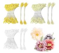 CiShow 1200 Pcs Artificial Flower Stamen - 2.5+1mm Mini Pearl Pistil for Crafts - Double Heads Matte Stamens for DIY