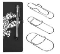 CiShow 20 Pcs Multifunctional Stainless Steel Pen Clips, Pen Holder for Notebook, Paper Clips for Books, Clipboard