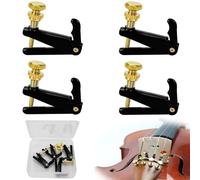 CiShow 4pcs Violin Fine Tuner, Brass, Heavy Gauge, Ideal for 1/8-1/2 Violins, Beginner-Friendly, Includes Transparent Plastic Box