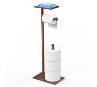 CISILY Bronze Toilet Paper Holder Stand with Phone Shelf, Bathroom Toliet Decor Decoration. Tissue Paper Roll Holder Free Standing Storage, Rv Accessories, Apartment Restroom Household Home Essentials