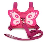 Cisixin Baby Toddler Kids Walking Safety Mini Backpack Harness Reins For 1-3 Year Old, Adjustable Strap and Buckle, Pink Butterfly