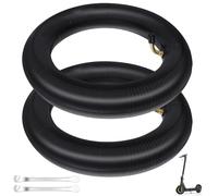 Cisixin Black Inner Tube, 2 Pack of 10 x 2.125, Inner Tube Replacement, with 90 Mounting Levers, 90°Angled Valve, Fit Electric Scooter