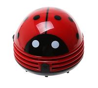 Cisixin Electric Table Vacuum Cleaner Mini Dust Cleaner,Red Ladybird Shaped,High Suction Power Dust Sweeper For Desktop,Office Red Ladybird
