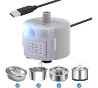 Cisixin Fountain Pump with LED, 2.5 L Cat Water Fountain, Replacement Pump for Pet Cat Dog Drinking