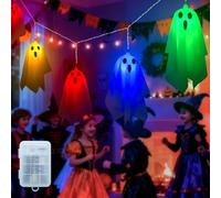 Ciskotu 3M 10 LED Ghost String Lights for Halloween Decorations Indoor/Outdoor, with 8 Mode for Scary Spooky Garden Patio Tree Lights for Outside Yard Trick or Party Decor (Battery)