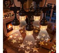 Ciskotu Christmas Projection String Lights, 10M/33FT Projection Lights Outdoor Waterproof IP65 with 10 Shatterproof Bulbs, 2500K Warm White for Garden, Yard, Wedding, Patio, Terrace, Party