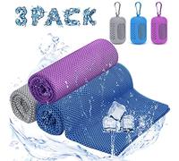Ciskotu Cooling Towel, Set of 3, Microfibre Sports Towels, Cooling Towel, Quick-Drying Cooling Towel for Instant Cooling, Ice Towel, Cooling Towel for Fitness, Sports, Travel, Yoga