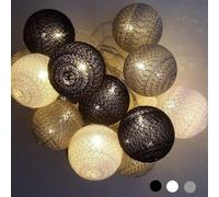 Fairy Lights LED String Lights Battery Indoor - 3.3M 20 Pcs Cotton Ball String Lights White Xmas Fairy Lights Starry Wall Light Wedding Party Home Christmas Decoration