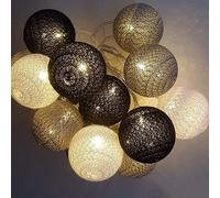 Fairy Lights LED String Lights Battery Indoor - 3.3M 20 Pcs Cotton Ball String Lights White Xmas Fairy Lights Starry Wall Light Wedding Party Home Christmas Decoration