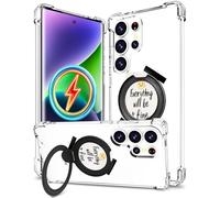Cisland for Samsung Galaxy S25 Ultra Case Magnetic Clear Design,Compatible with MagSafe,Kickstand Vertical/Horizontal,Shockproof Airbag Bumpers Phone Cover - White Inspirational Verse