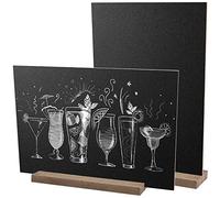 Cisolen 2 Pieces Mini Blackboard with Stand Table Top Board Double Sided Small Blackboard Chalkboard for Wedding Party Birthday Table Decoration Menu Sign Card Holder