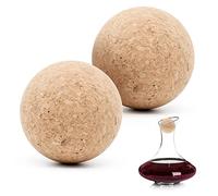 Cisolen 2 Pieces Wine Cork Ball Wooden Cork Ball Stopper Wooden Wine Bottle Corks Plugs Replacement for Wine Beer Bottle 6.1 cm