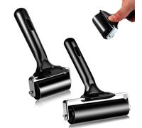 Cisolen 2pcs Rubber Brayer Roller Rubber Rollers Glue Roller Soft Ink Printing Roller Paint Ink Roller Tool Paint Roller for Ink Block Printmaking Stamping Screen Print Making (6 cm,10 cm)
