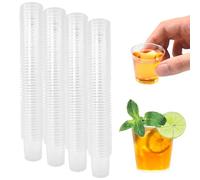Cisolen 300 Pieces Shot Glasses Plastic 20ml Shot Glasses Plastic Transparent Shot Cups Reusable Drinking Cups for Banquet Parties Christmas Birthdays Weddings (2cl/ 20ml)