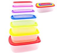 Cisolen 7Pcs Food Storage Container with Lids Reusable Plastic Food Containers Box BPA Free Plastic Storage Boxes Set Stackable Nesting Design Meal Prep Containers Lunch Box for Microwave Fridge