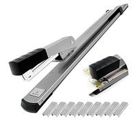 Cisolen Long Arm Stapler Heavy Duty Long Reach Stapler Office Staplers 25 Sheet Capacity Desktop Staplers for Binding Documents Brochures and Booklet (Black and Silver Random Delivery)