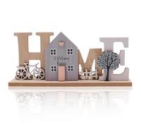 Cisolen Wooden Display Stand Decorative Item Home Decor Wooden Display Stand Lettering Home Stand-Up Decoration for Living Room Window Sill Hallway Bedroom Gift for New Home Christmas Newlyweds