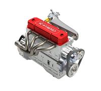 CISON L4-26CC Mini 4 Stroke Inline Four OHV Gasoline Engine Model That Works, Water Cooled Metal Internal Combustion Engine for RC Car and Physics Kit