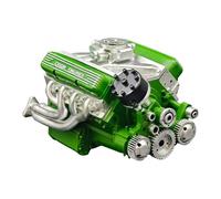 Cison V8 Engine Kit Gas, 89%-Gasoline Ohv V8 Small-Block Engine Model Kits 4-Stroke 44cc Water-Cooled 1/6,Mini Build Your Own Stem Cison Running Engine Kits That Runs for Adults, Kid (Green)